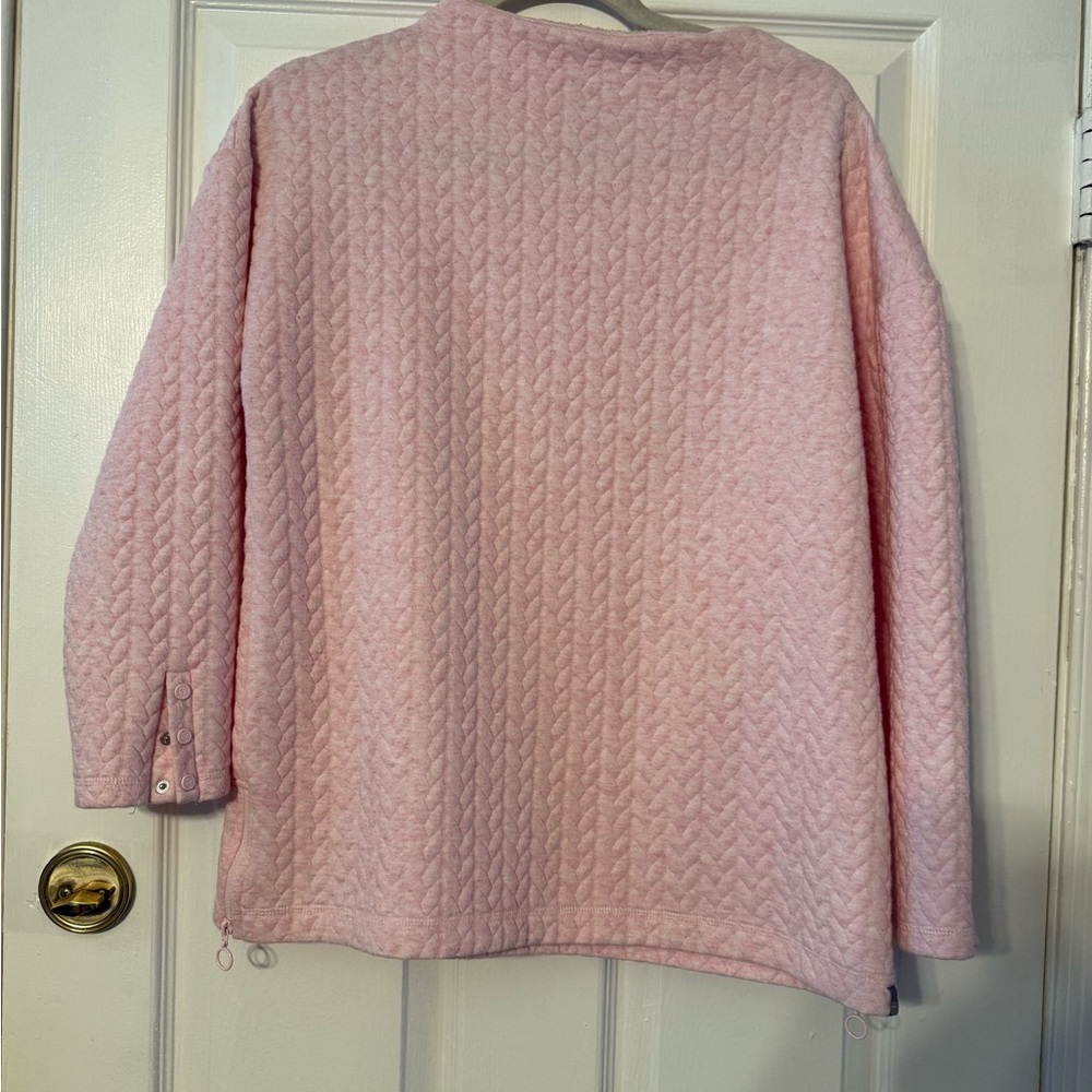 Talbots Cozy Quilted Pink Sparkly Pullover